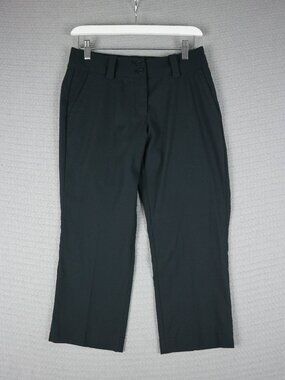 Nike Golf Tour Performance Polyester Capri Pants Black Womens Size 2